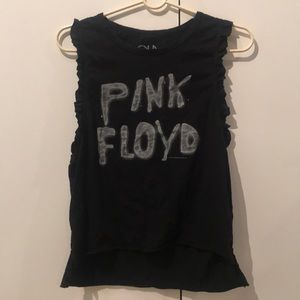 Chaser Pink Floyd ruffle tank top high low XS